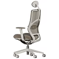 Comfortable Ergonomic Gray Mesh Back Office Chair with Adjustable Armrests and Swivel Base