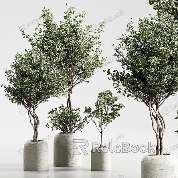 Modern potted plant green plant ornaments bonsai landscape green plant model