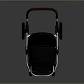 Modern Black Baby Stroller With Brown Handle White Frame And Smooth Wheels