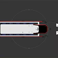 Modern Passenger Ferry With White Blue Red Stripe Large Windows And Open Deck Design