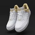 White Casual Sneakers With Beige Heel Tongue And White Laces For Daily Use