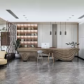 Modern Front Desk Hotel Front Desk Space 3d model