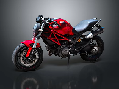 Red Sporty Motorcycle With Black Seat Stylish Frame And Modern Design Details 3d model