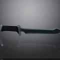Modern Tactical Knife With Metallic Blade Black Textured Handle And Shiny Reflection
