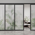 glass sliding door 3d model