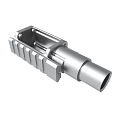 Metal Mechanical Industrial Component Featuring Cylindrical Tube And Square Base Structure