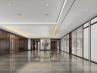 New Chinese Style Hall 3d model