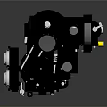 Black Mechanical Equipment with Compact Design and Multiple Industrial Functional Components 3d model
