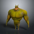 Green Muscular Game Movie Character With Bat Like Ears And Hulking Physique