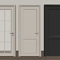 Light And Dark Hinged Doors With Glass Panel And Golden Handles For Modern Interior