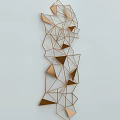 Modern Gold Geometric Wall Decor with Abstract Triangle Line Design for Home Interior