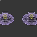 Colorful Oval Shaped Wall Lamps With Glossy Finish In Blue Pink Yellow Purple
