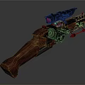 Tactical Weapon Design Featuring Wooden Grip Metal Structure And Scope Attachment 3d model