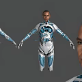 Game Movie Character With Sci Fi Armor Showing Multiple Angles Full Body And Facial Details