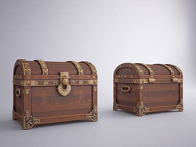 European Style Retro Other Sicks European Style Retro Treasure Box Modern Retro Leather Box Medieval Retro Jewelry Box Exquisite Storage Box Medieval Treasure Box 3d model