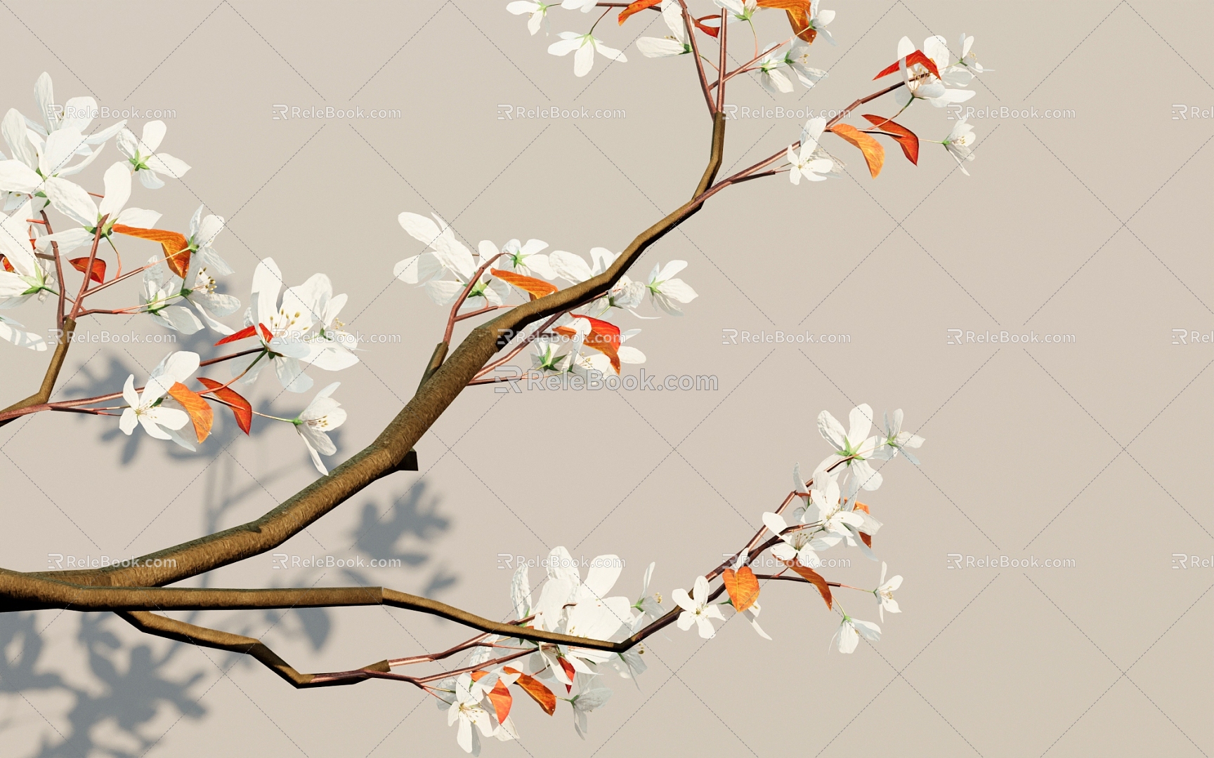 Chinese wind hanging corner tree corner tree corner tree corner tree foreground tree 3d model