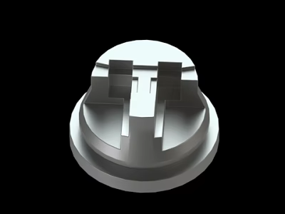Precision 3D Modeled Mechanical Part With Cylindrical Base And Geometric Grooves 3d model