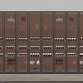 Elegant Modern Wine Cabinet With Glass Doors And Display Shelves For Wine Bottles And Glasses
