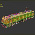 Orange and White Electric Train with Detailed Roof Equipment and Modern Exterior Design