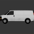 3D Rendered Modern White Commercial Van With Black Windows And Clean Exterior