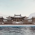 Modern Temple Architecture Ancient Architecture of Song Dynasty 3d model