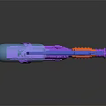 Colorful Toy Water Gun With Purple Blue Orange Design And Transparent Tank