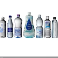 Bottled Water Display With Various Brands And Different Clear Plastic Bottle Designs 3d model