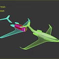 White Airplane Models With Black Lines And Modern Wing Tail Design On Gray Background