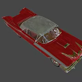 Red Classic Car With Chrome Accents Retro Design Vintage Body Lines And Tailfin Detail