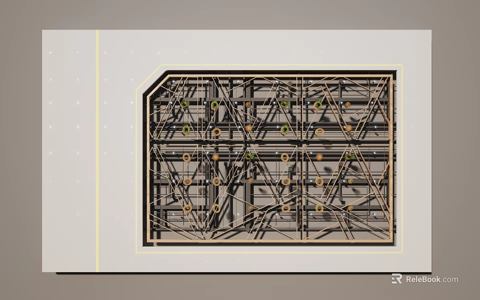 Ceiling Framework Structure With Metal Joists And Installation Connection Nodes 3d model