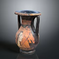 Ancient Style Sculpted Vase With Intricate Figural And Horse Relief Carvings
