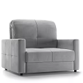 Gray Upholstered Single Sofa With Modern Minimalist Design And Comfortable Armrests 3d model