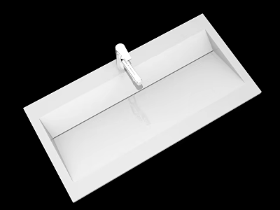 Modern White Bathroom Sink With Sleek Chrome Faucet And Minimalist Design 3d model