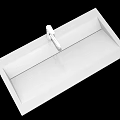 Modern White Bathroom Sink With Sleek Chrome Faucet And Minimalist Design