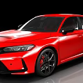 Red Honda Type R Sports Sedan With Black Alloy Wheels And Aerodynamic Design
