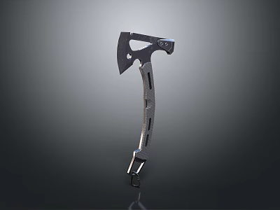 Heavy Duty Black Axe Hardware Tool With Ergonomic Grip Handle And Sharp Metal Blade 3d model