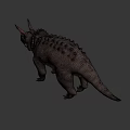 Realistic Triceratops Dinosaur Model With Textured Skin And Horned Head