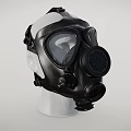 Firefighting Gas Mask With Clear Face Shield And Filter For Respiratory Protection 3d model