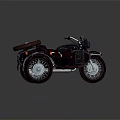 Vintage Motorcycle with Sidecar Spare Tire and Classic Retro Design