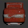 Vintage Red Device With Transparent Window And Label On Black Background