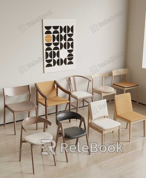 Dining Chair Single Chair Solid Wood Single Chair model