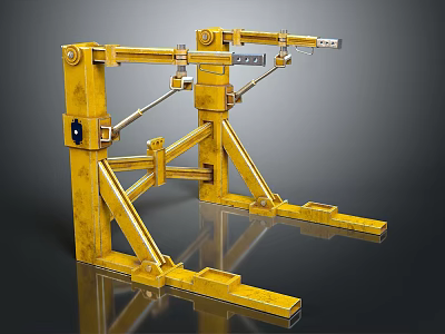 Heavy Duty Functional Vehicle With Industrial Yellow Mechanical Arm Lifting System 3d model