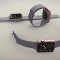 Smart Watches In Multiple Styles With Gray Straps Rose Gold Cases And Black Dials
