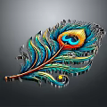 Feathered bird feather peacock feather all kinds of feathers bird feather pen 3d model