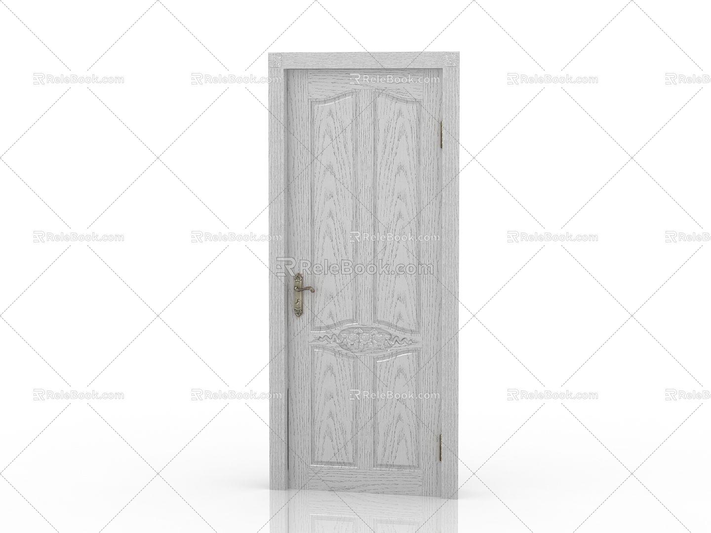 Modern Interior Door Solid Wood Door 3d model