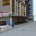 Multi Story Commercial Complex With Motel 6 Burgers Shop Vending Machine And Street View