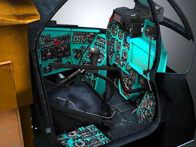 High Tech Spacecraft Cockpit Interior With Detailed Control Panels And Astronaut Seats 3d model