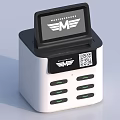 White Military Grade Phone Charging Station With Small Screen QR Code And Multi USB Ports