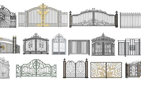 European gate wrought iron gate 3d model