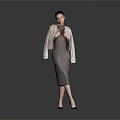 Elegant Modern Women's Coat And Dress With Classic Design And Comfortable Fabric